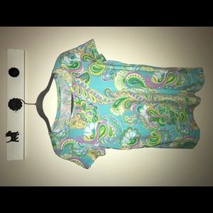 LILY PULITZER Pastel Floral Tee. EUC
